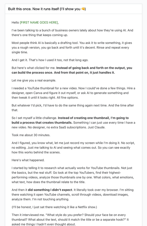 GrowOS output: Email